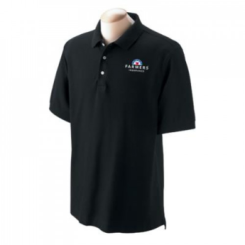 Mens Black Pima Cotton Polo Shirt