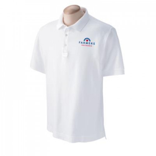 Mens White Pima Cotton Polo Shirt