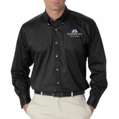 Mens Black Long Sleeve Dress Shirt