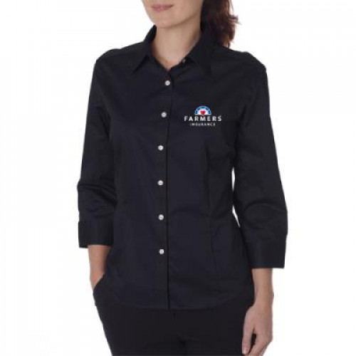 Womens Black Long Sleeve Dress Shirt