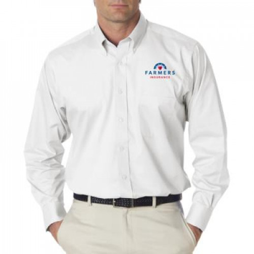 Mens White Long Sleeve Dress Shirt