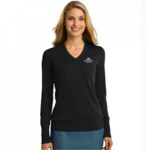 Ladies' Black V-Neck Sweater