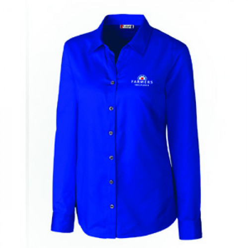 Ladies Long Sleeve Stain Resistant Twill