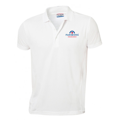 Men's White Pique Polo
