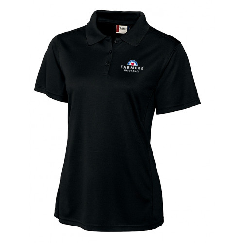 Ladies Black Pique Polo
