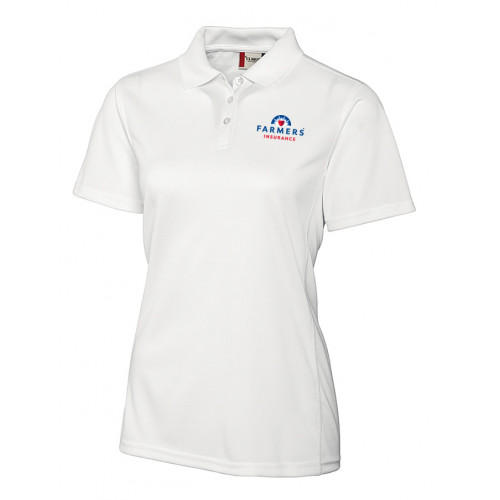 Ladies White Pique Polo