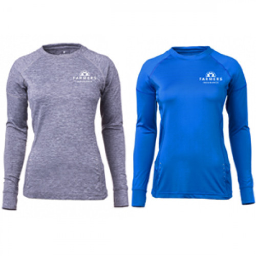Ladies Long Sleeve Royal Blue Wicking Shirt