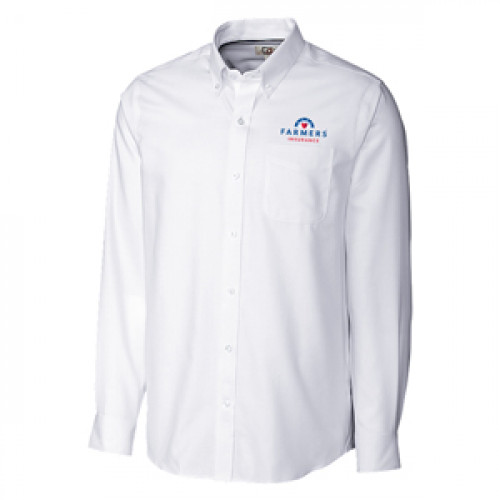 White Tailored Fit Cutter & Buck Button Down