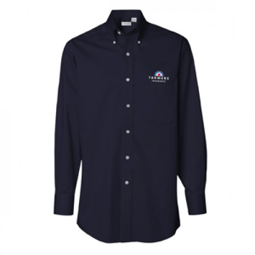 Mens Navy Blue Long Sleeve Dress Shirt