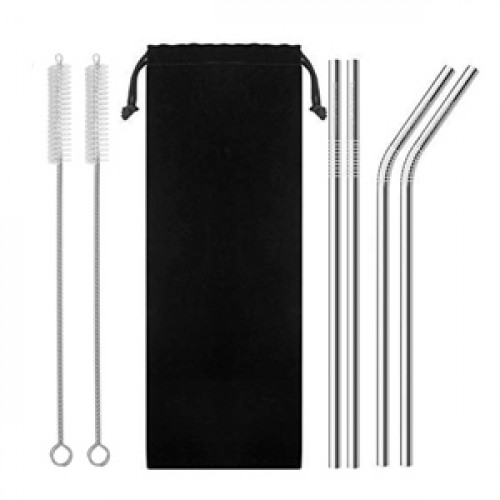 Stainless Steel Reusable Straw Set