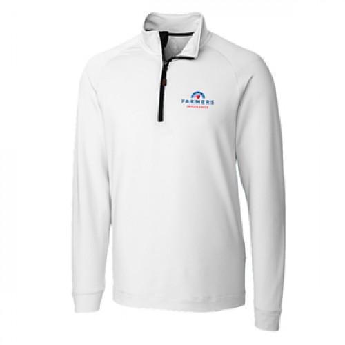 Men's Half Zip Overknit - White
