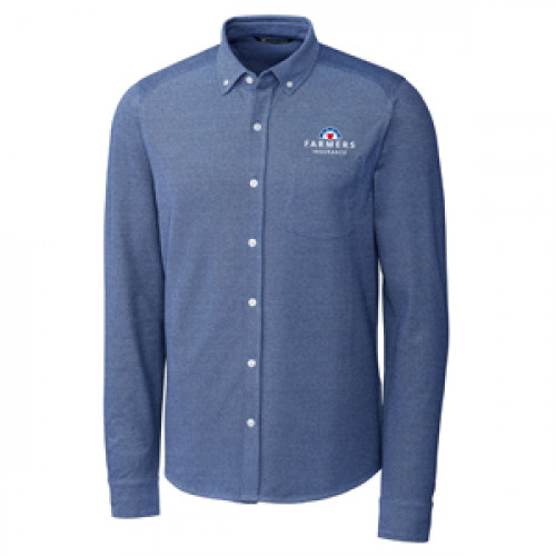 TALL Mens Cutter & Buck Reach Oxford  - Indigo