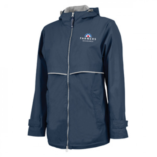 Womens Navy Waterproof Rain Jacket