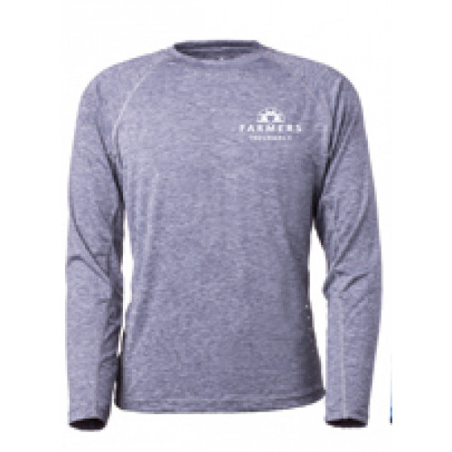 Heather Grey Long Sleeve Performance Wicking Shirt