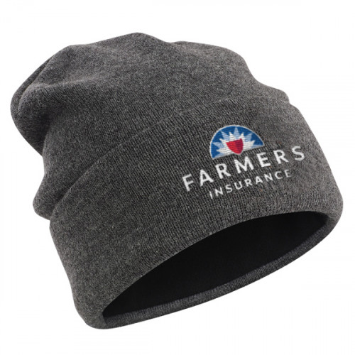 Charcoal Fleece Lined Knit Beanie