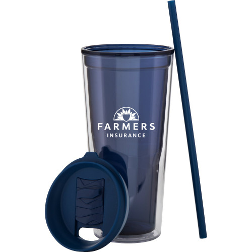 Double Wall Acrylic Tumbler with Straw