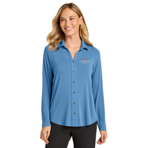 Ladies Luxe Button Tunic