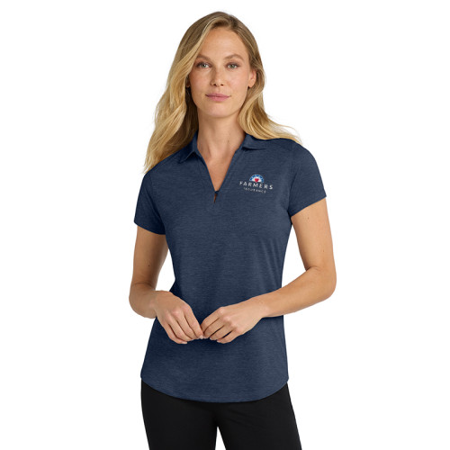Ladies Navy Heather Performance Polo